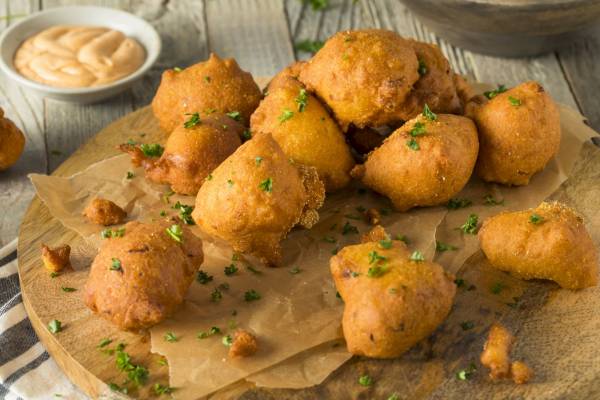 Hushpuppies are served at this Surfside Beach seafood eatery.