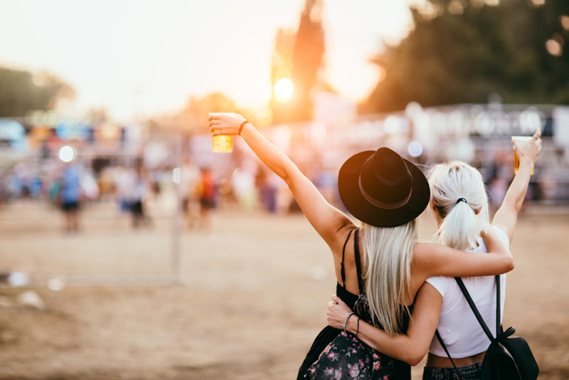 Friends enjoy a day enjoying a Myrtle Beach music festival