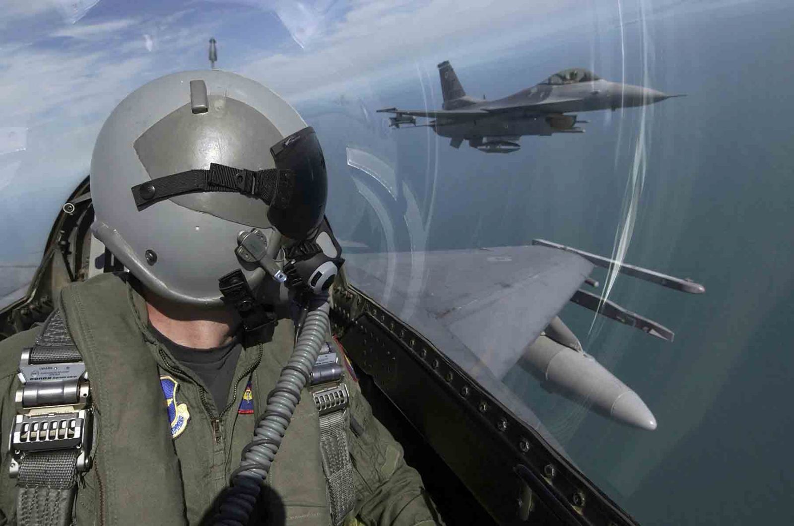 Pilot in an F16 Fighter Jet with the US Army